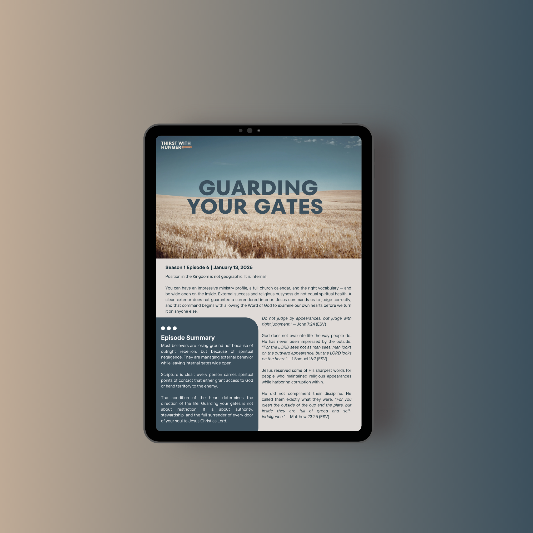 TWH Pod Ep 6: Study Guide: Guarding Your Gates
